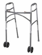 Bariatric Adult Folding Walker w/Wheels  Double Button