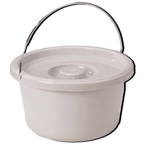 Commode Pail With Lid 7.5 Quart  Gray