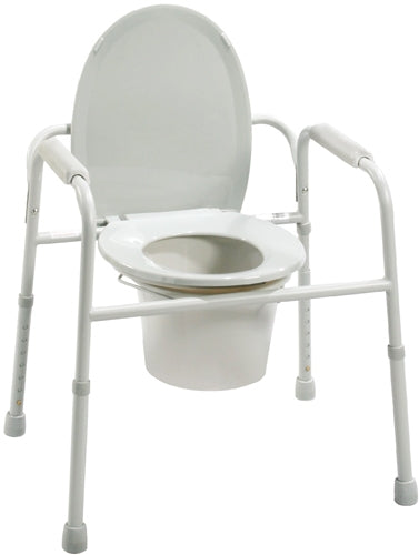 Commode - 3 In 1 Deluxe Steel w/Deep Seat  Assembled-(Drive)