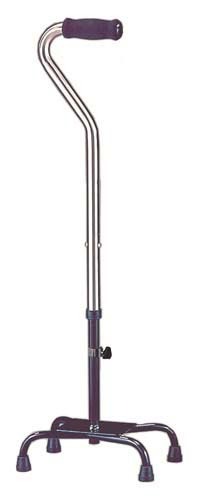 Quad Cane Heavy Duty Chrome Large Base 500# Capacity