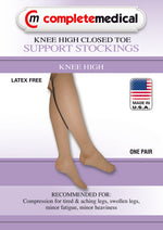 Firm Surg Wgt Stkngs Md  Beige 20-30mmHg  Below Knee Clsd Toe