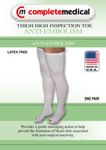 Anti-Embolism Stockings Md/Reg 15-20mmHg Thigh Hi  Insp. Toe