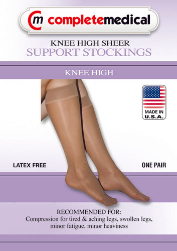 Ladies' Sheer Firm Support  Lg 20-30mmHg  Knee Highs  Black