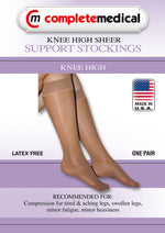 Ladies' Sheer Firm Support  XL 20-30mmHg  Knee Highs  Black